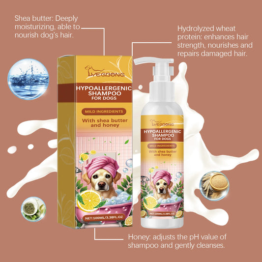 Yegbong 100ml Pet Shampoo Dog Shampoo Hypoallergenic Bath Wash Hair Soften Itchy Skin Relief Nourish Fur Cleansing Dog Shampoo