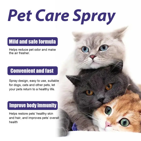 Yegbong 60ml Pet Wound Care Spray Cats Dogs Skin Repair Anti Itch Wound Healing Remove Odor Rash Moss Wound Treatment Spray