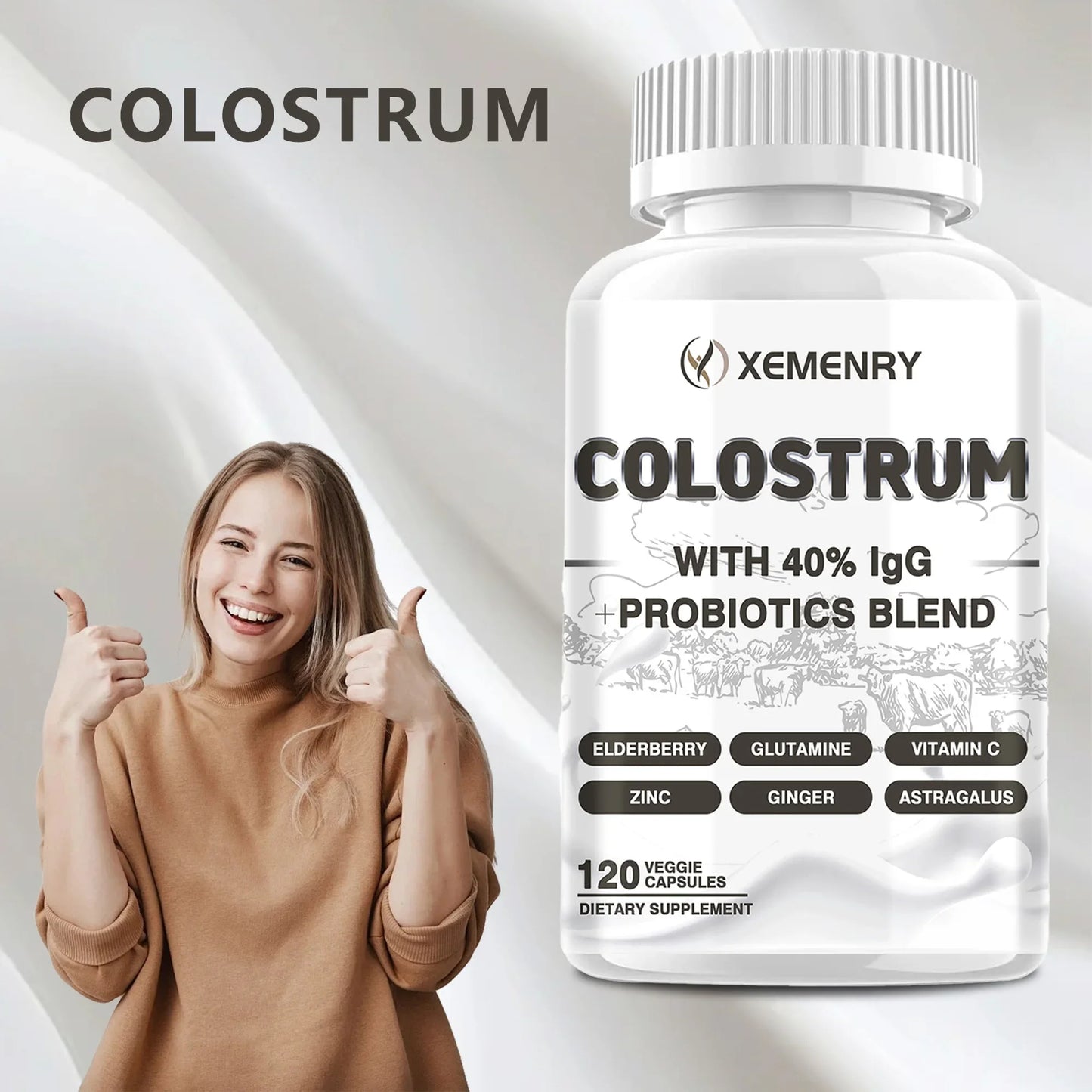 Colostrum Capsules - Promotes Gut Health, Improves Athletic Performance, and Maintains Healthy Iron Levels - 120 Capsules
