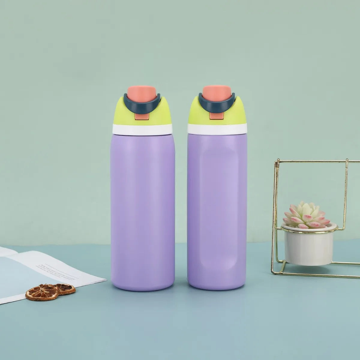 Cross-border Amazon double-lid stainless steel thermos cup outdoor sports fruit cup with high value rope bouncing cup