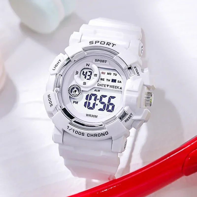YIKAZE Fashion Sports Watches Men Women Digital Watch Waterproof Luminous Alarm Clock Electronic Wristwatch for Kids Children