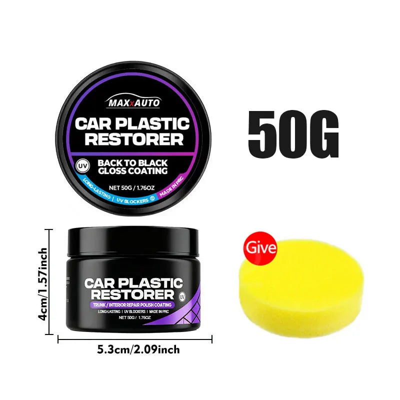 Auto Plastic Restorer Gloss Enhancer Crystal Clear Car Leather & Panel Renewal Wax Coating Agent Back To Black Shine Polish