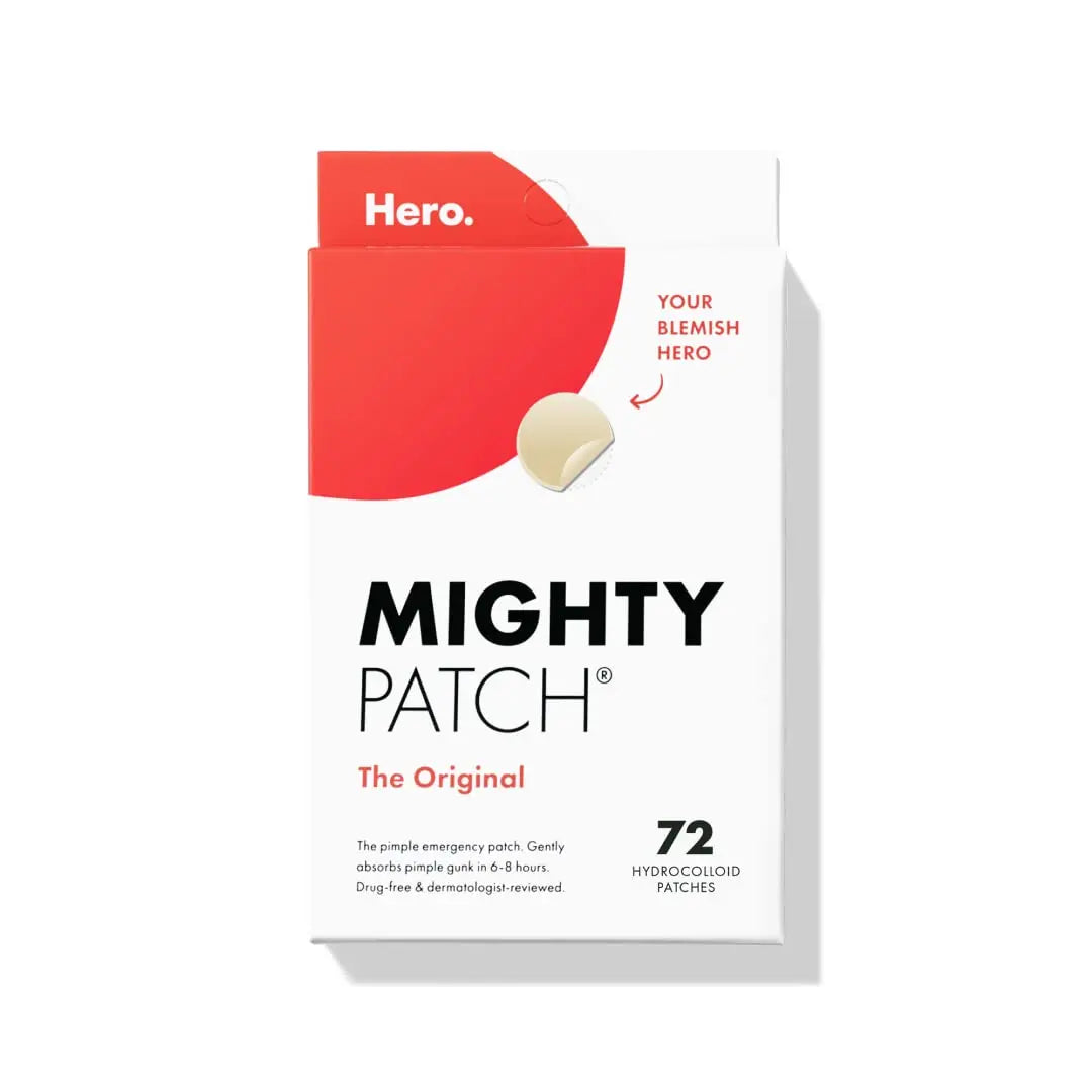 Mighty Patch from Hero Cosmetics is a hydrocolloid acne patch that covers facial acne and blemishes.