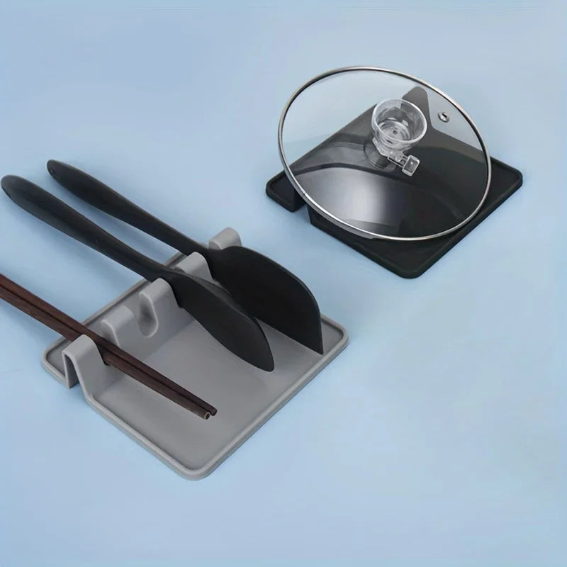 Silicone Tableware Drying Kitchen Utensil Spoon Rest Holders Fork Spatula Multifunctional Shelf Organizer Non-Slip Storage Pad
