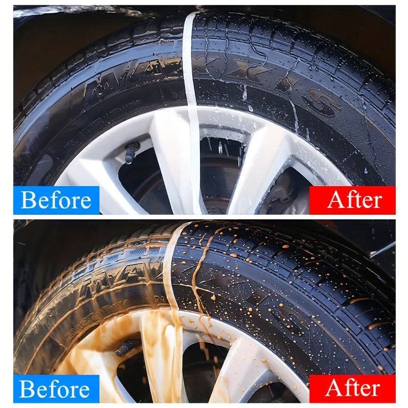 Car Tire Restorer Wax Back to Black Gloss Long-Lasting Coating Plastic Renovator Polish Cleaning Tire Gloss Enhancer Kit