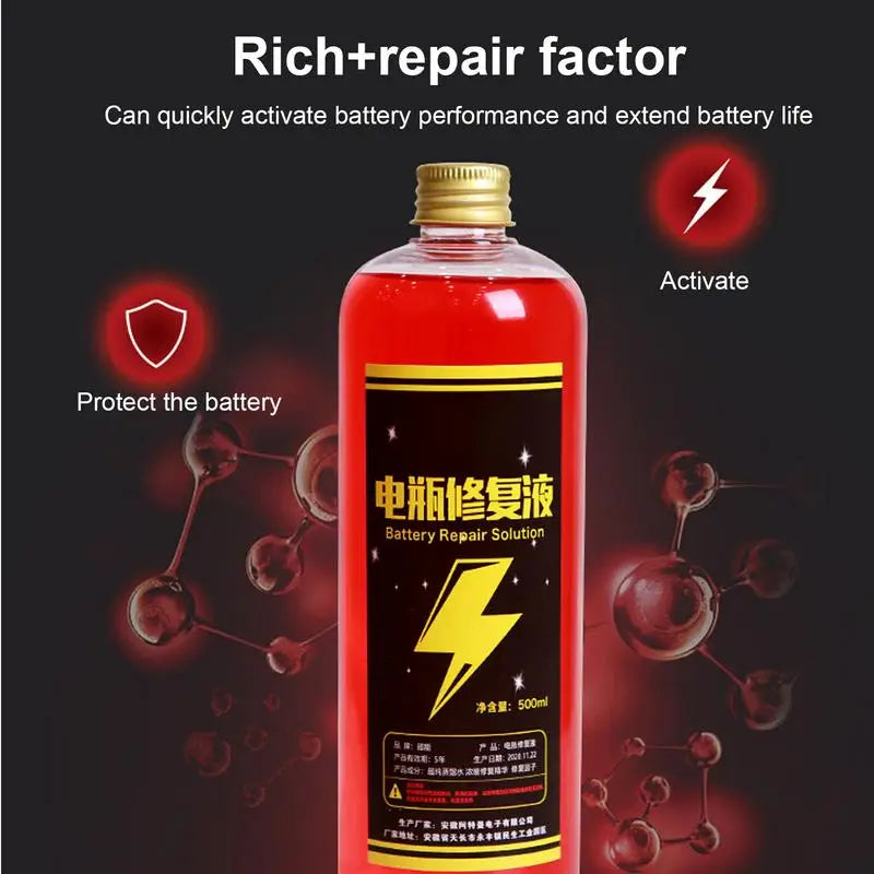 Universal 500ml Car Battery Repair Solution Safe Effective Battery Repair Fluid Refill Fluid for Electric Vehicle Motorcycle Car
