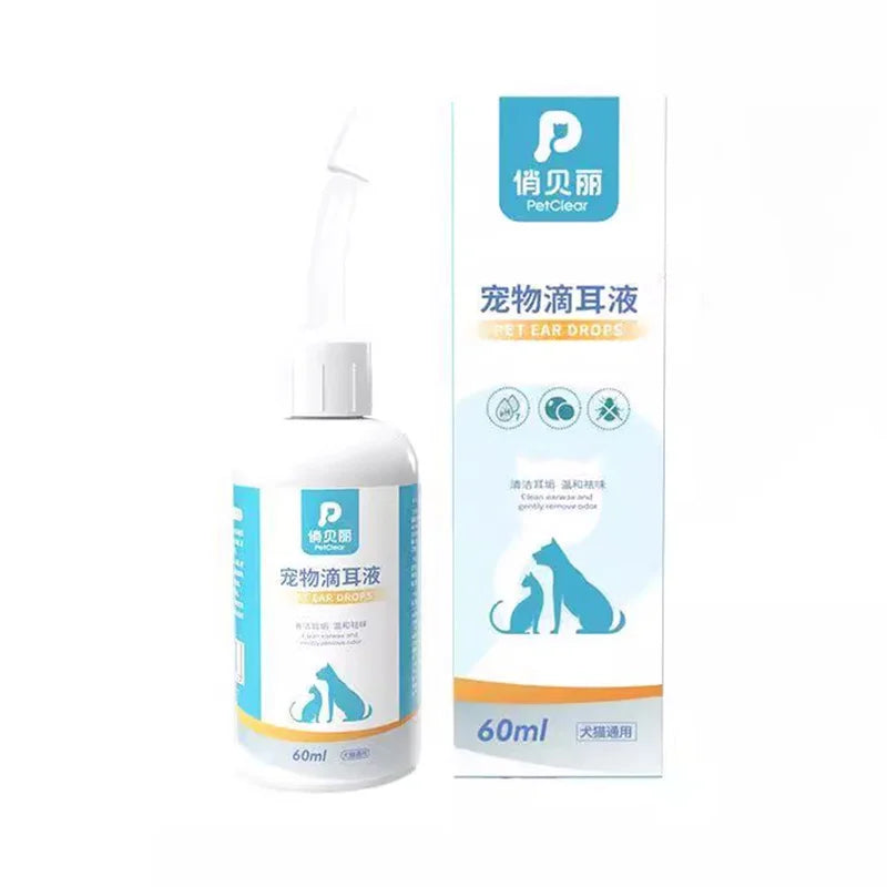 PetClear Pet Ear Drops Solution 60ml for Animal Ear Care