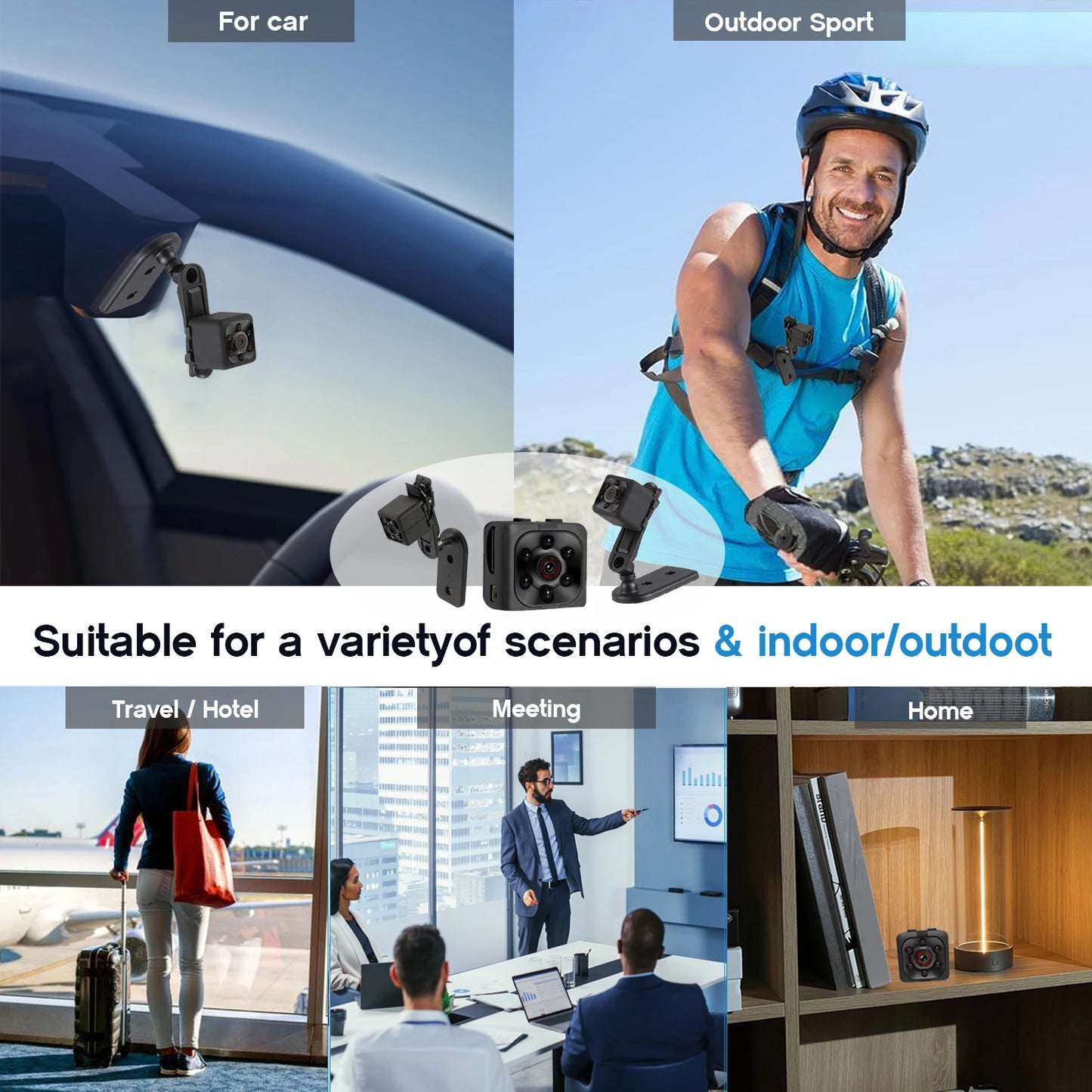 Mini Portable Camera With Video 1080P Full HD Security Camera Indoor/outdoor Surveillance Camera, Compact Mini Camera - 32G CARD