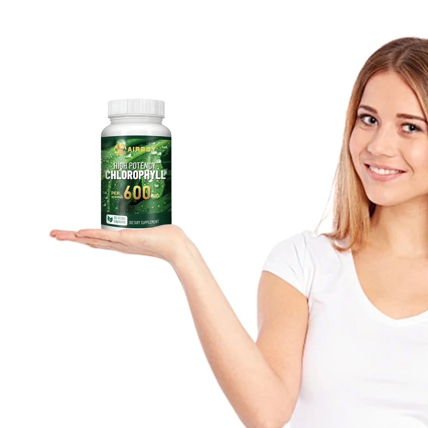 Chlorophyll Supplement 600mg - Smelling Breath, Skin Health, Remove Body Odor Naturally - 120 Capsules