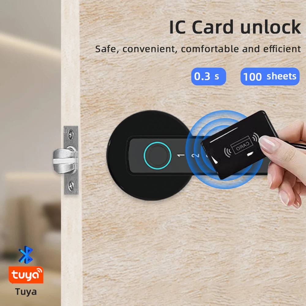 RAYKUBE US Free Delivery Tuya BLE Smart Fingerprint Door Lock Electronic Lock with Password/Key/Card/Tuya APP Unlock