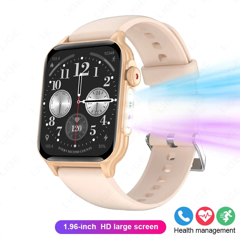 2025 New Smart Watch Men IP67 Outdoor Sports Dazzling Color Breathing Light  Health Monitor 1.96" BT Call Smart Watch P6
