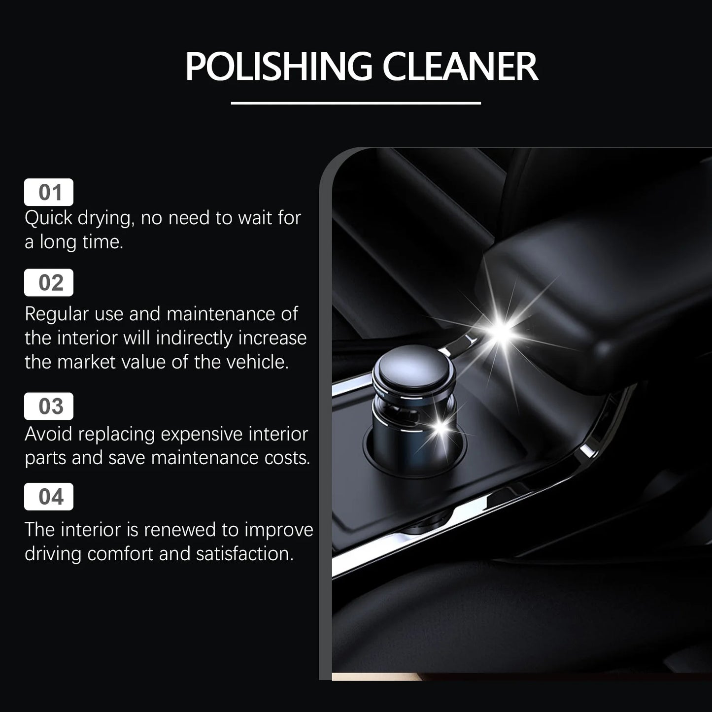 Homonth Car Interior Care Cleaning Agent Restoring Gloss Back To Black Color Fading Protective Maintain Interior Detailing Agent