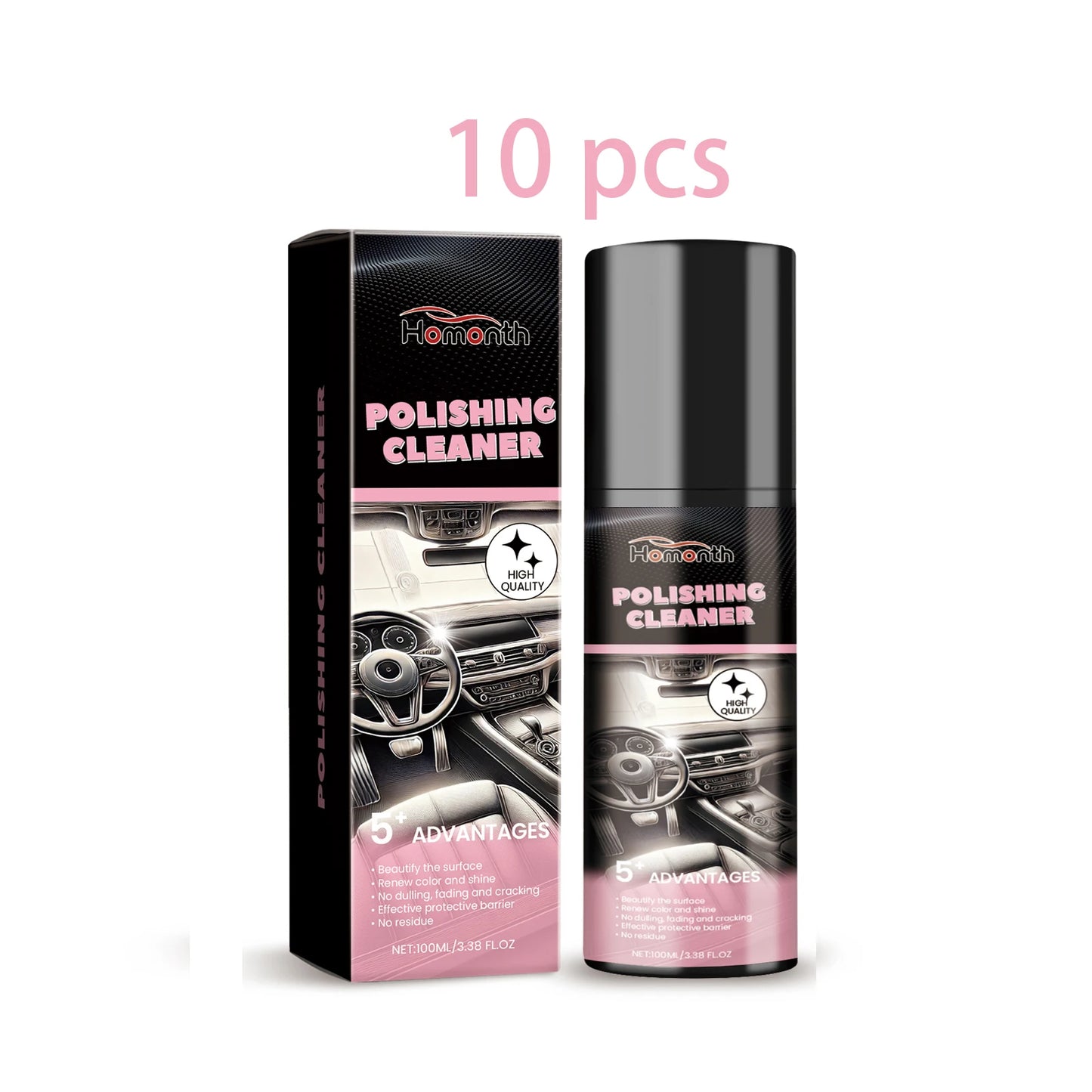 Homonth Car Interior Care Cleaning Agent Restoring Gloss Back To Black Color Fading Protective Maintain Interior Detailing Agent