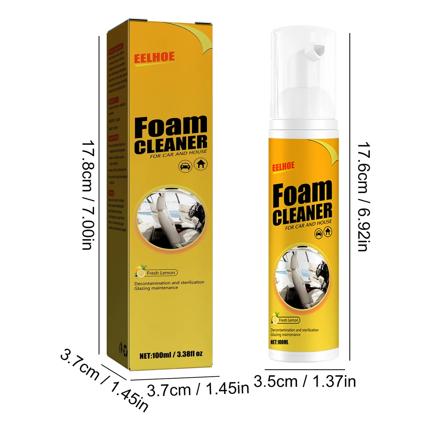 2PCS 100ML Multi-purpose Foam Cleaner Spray Car Home Interior Cleaner Foam Spray Anti-Aging Protection for Car Accessorie