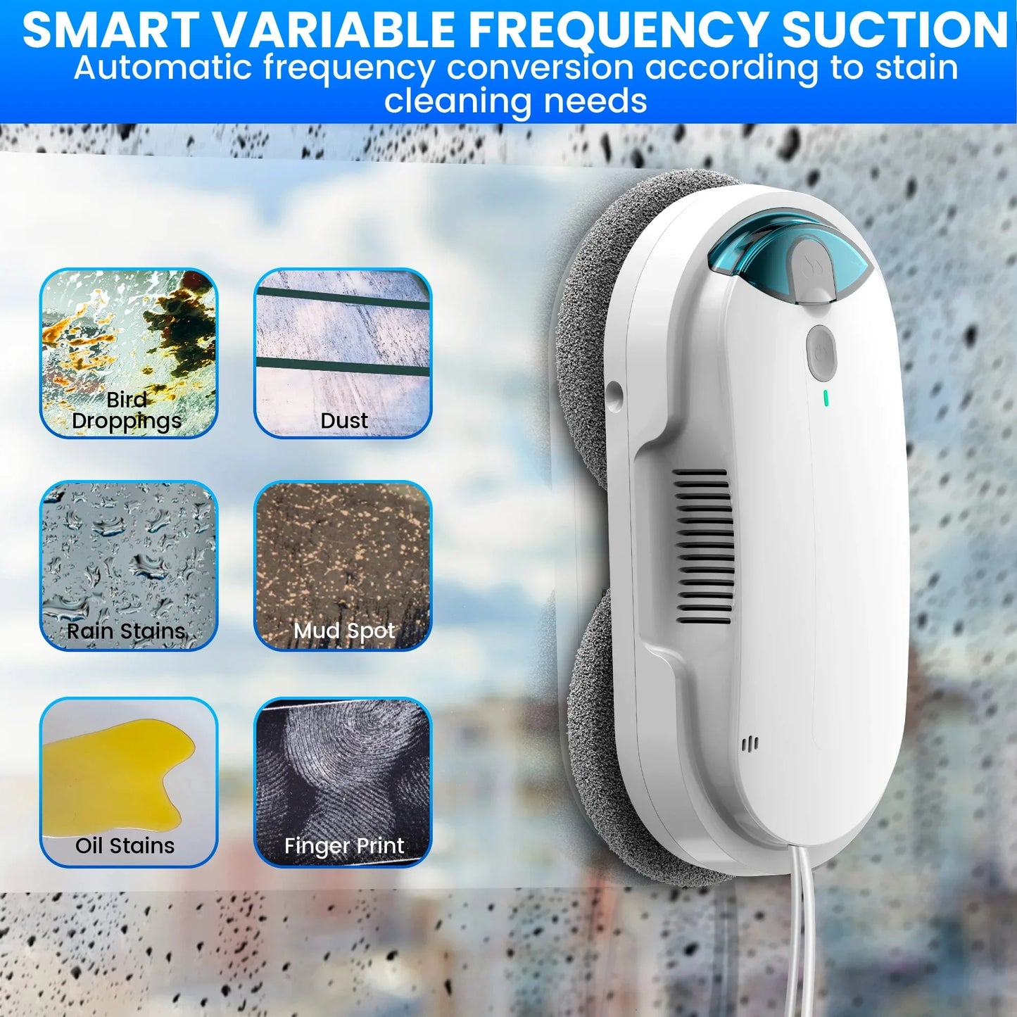 INSE Window Cleaning Robot Automatic Water Spray Function With Remote Control Smart Vacuum Cleaner Machine for Home Glass Washer
