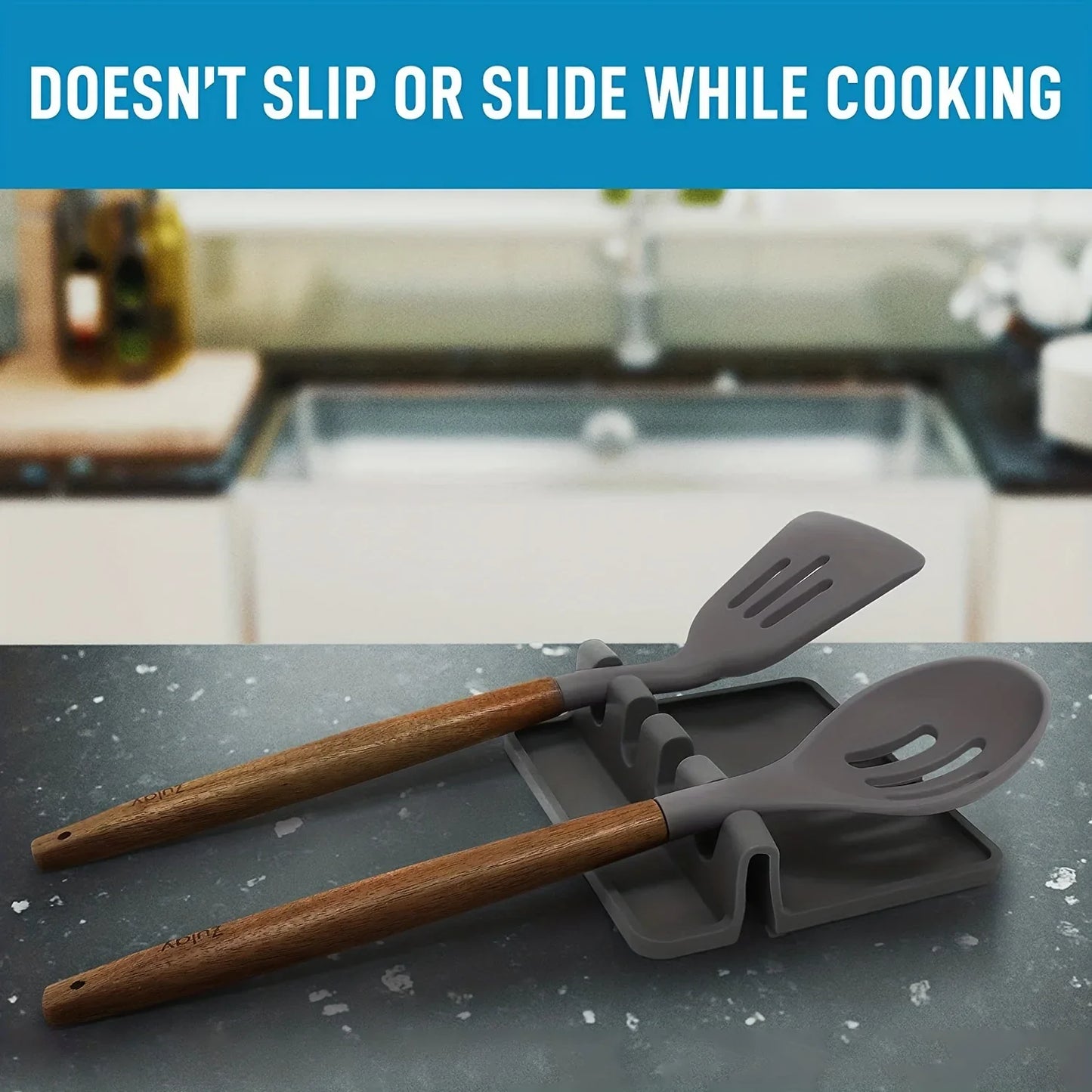 Silicone Tableware Drying Kitchen Utensil Spoon Rest Holders Fork Spatula Multifunctional Shelf Organizer Non-Slip Storage Pad