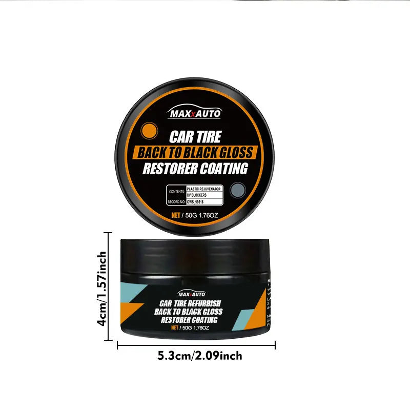 Car Tire Repair Kit & Panel Renewal Wax Coating Agent Car Plastic Back To Black Shine Gloss Long-Lasting Tire Polish Wax