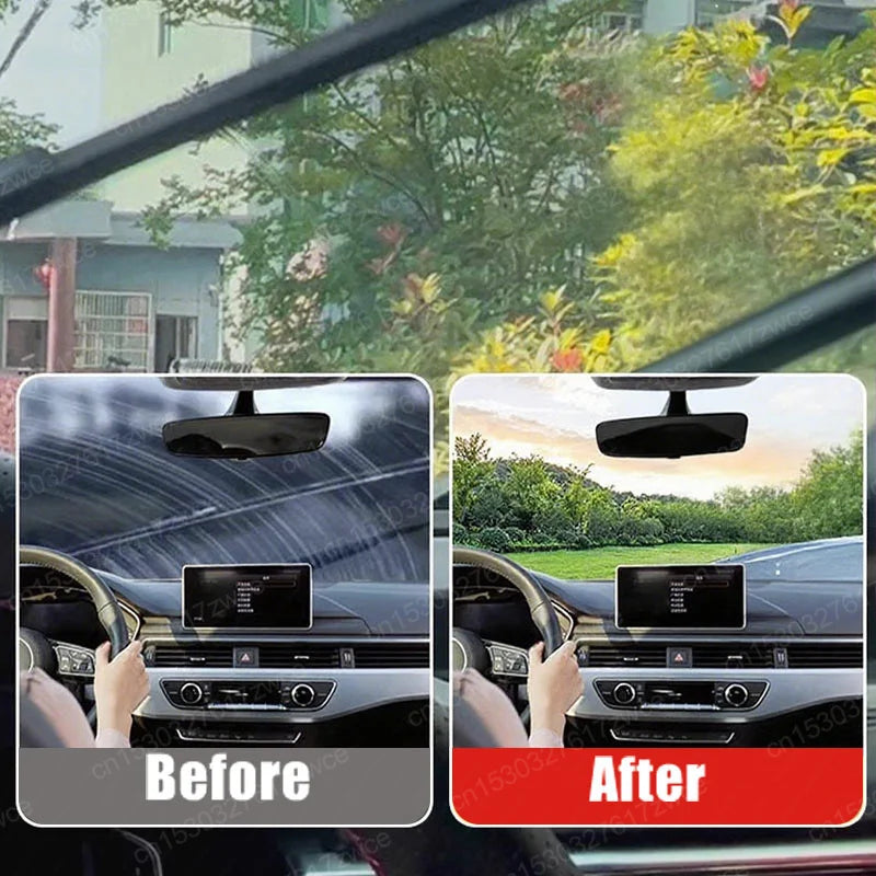 Car Glass Polishing Paste Windshield Oil Film & Oxidation Removal Long-Lasting Hydrophobic Water Repellent Anti Rain Polish Kit