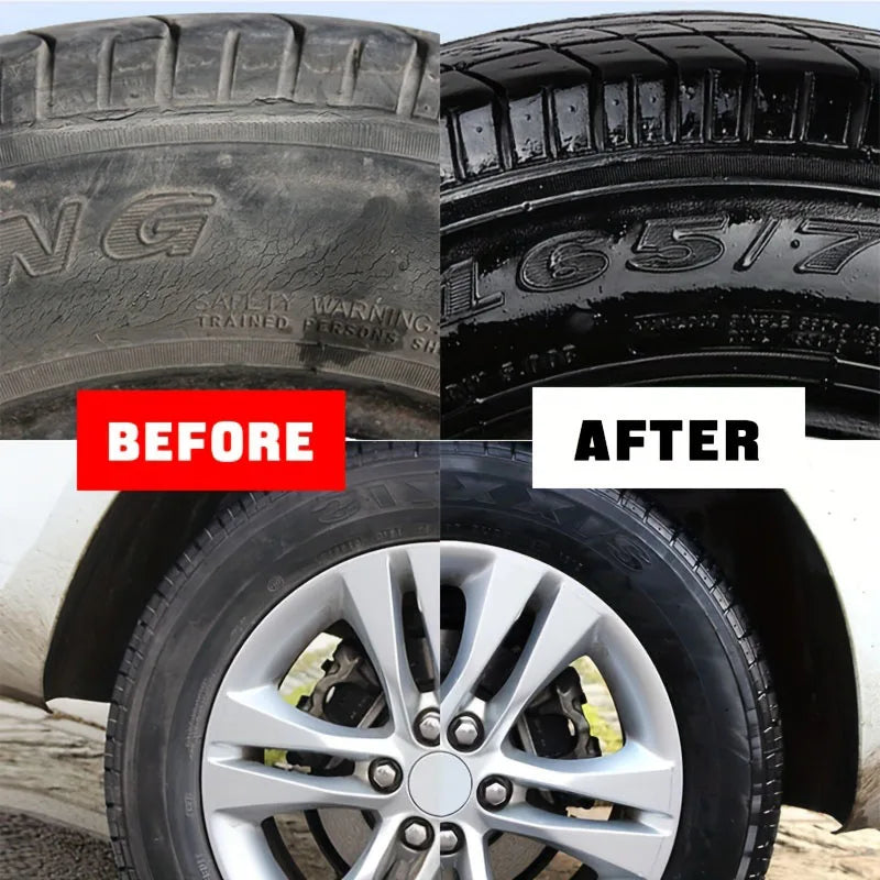 Car Tire Repair Kit & Panel Renewal Wax Coating Agent Car Plastic Back To Black Shine Gloss Long-Lasting Tire Polish Wax
