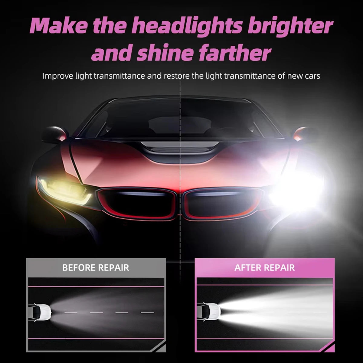 Car Headlight Restoration Polishing Kits Headlamp Repair Cleaning Paste Remove Oxidation Headlight Polish Liquid