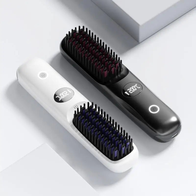 Ceramic Heated Cordless Straightening Comb For Hair Styling Fast Heating Portable Travel Friendly With Multiple Temperature