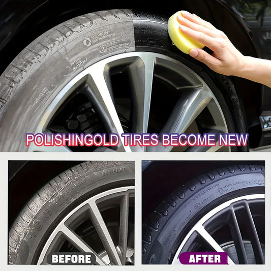 Car Tire Repair Kit & Panel Renewal Wax Coating Agent Car Plastic Back To Black Shine Gloss Long-Lasting Tire Polish Wax