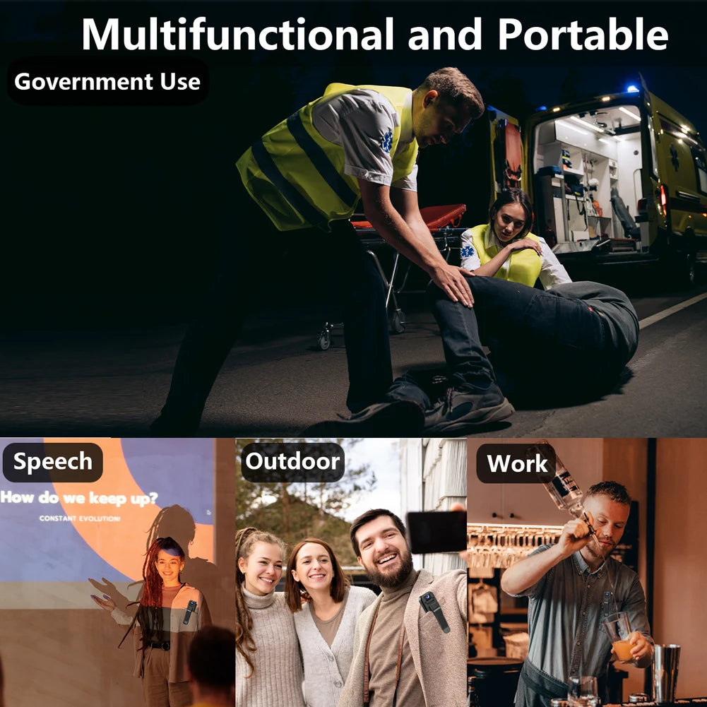 HD 1080P Police Body Cam Motion Detection Mini Camera with Back Clip Infrared Night Vision Miniature Camcorder Small Body Camera