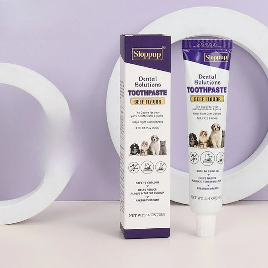 Pet Dental Care Gel Natural Beef Flavor Toothpaste for Dogs Cats Plaque Remover Fresh Breath Oral Solution Pet Supplies