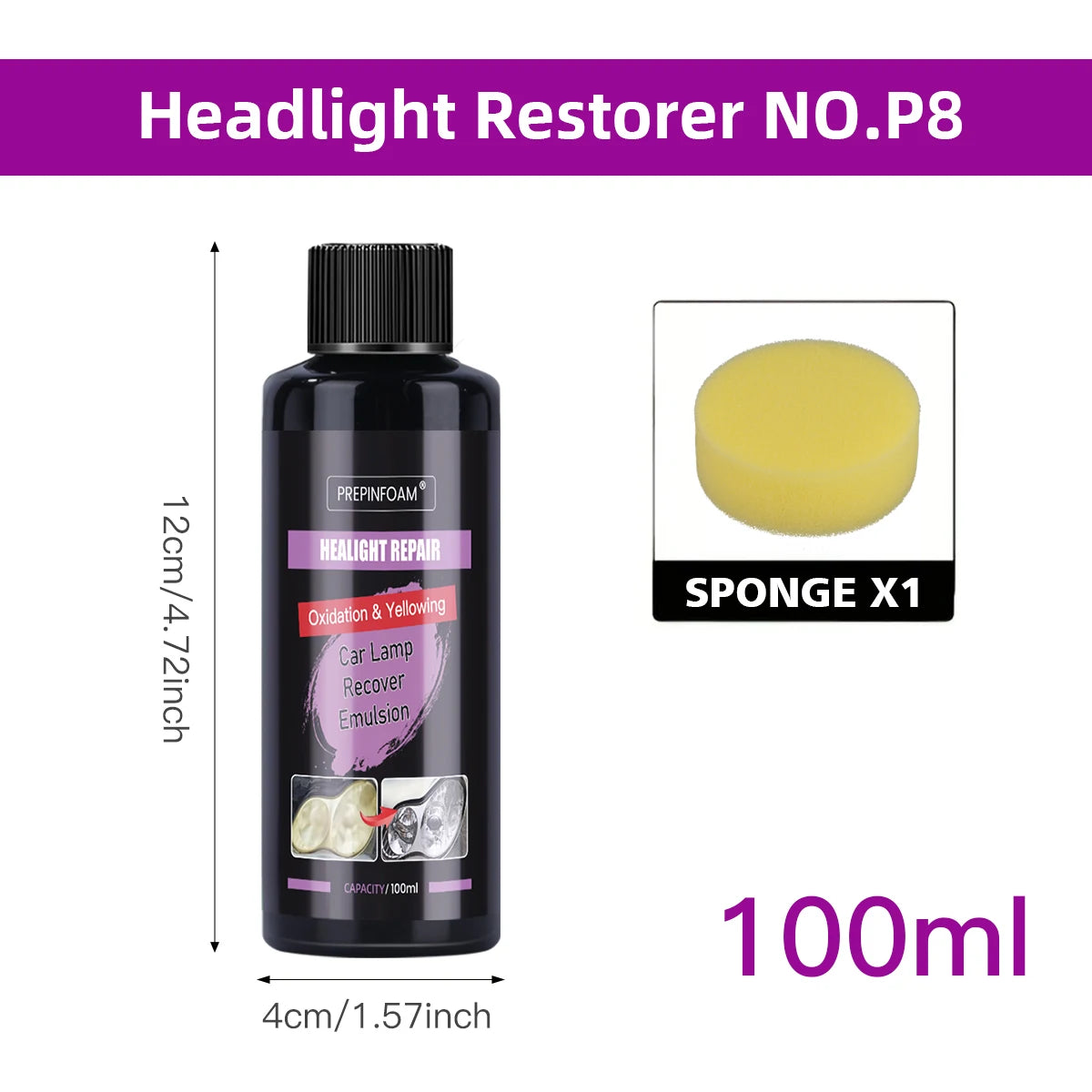 Car Headlight Restoration Polishing Kits Headlamp Repair Cleaning Paste Remove Oxidation Headlight Polish Liquid