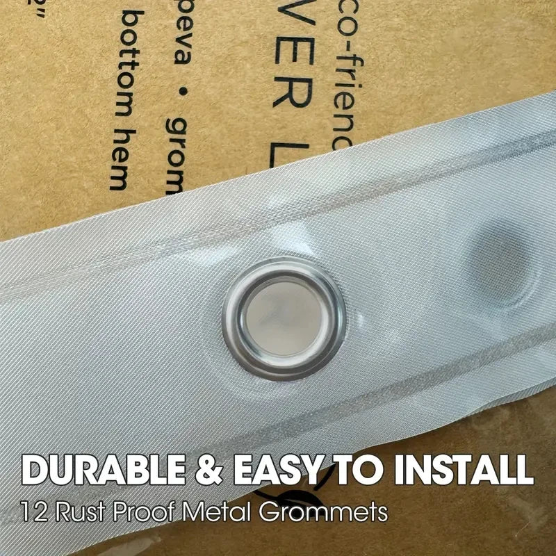 1pc Lightweight Clear Shower Curtain Liner with Magnets & Metal Grommets, Waterproof Plastic Bathroom Curtain Bath Curtain