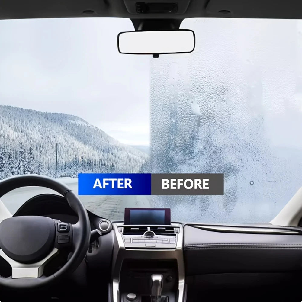 KJM Anti-Freeze & Anti-Fog Spray - Winter Car Glass Defroster, Pre-Mixed Ready-to-Use Formula, Long-Lasting Ice & Fog for, Mirro