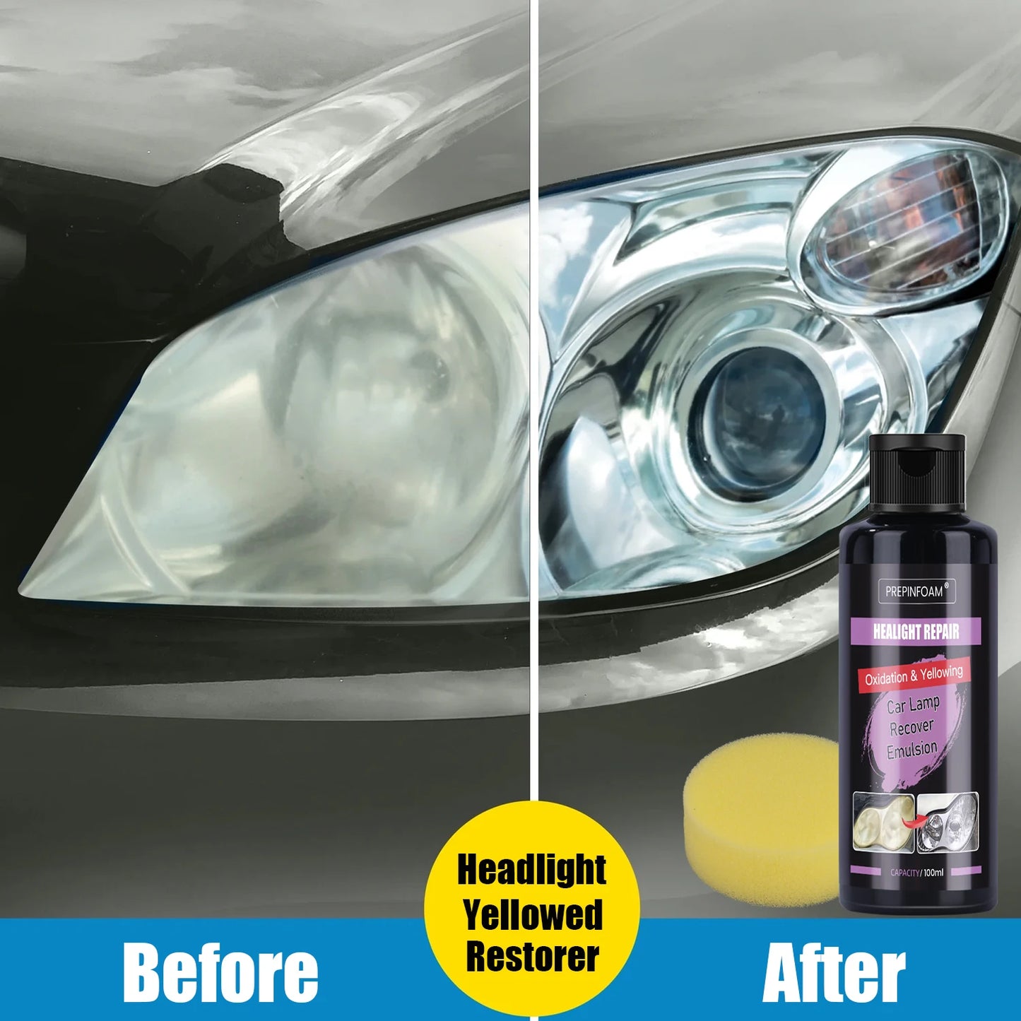 Car Headlight Restoration Polishing Kits Headlamp Repair Cleaning Paste Remove Oxidation Headlight Polish Liquid