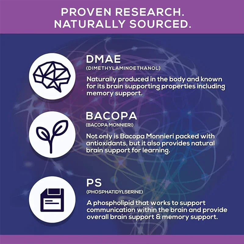 Nootropic Brain & Focus Supplement - Improve Memory, Mental Focus, Cognitive Function, for Brain, Heart Health