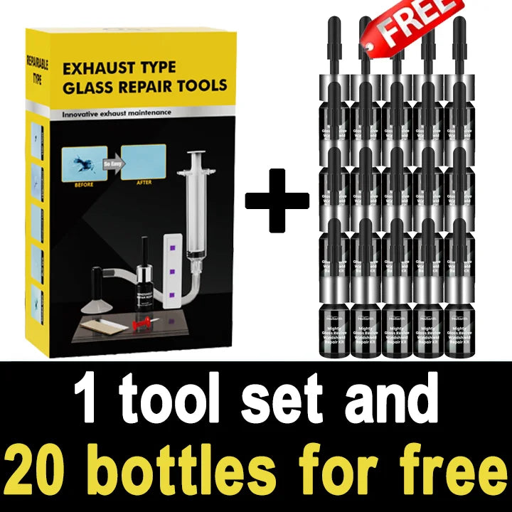Car Glass Repair Kit - Removes Scratches, Fixes Windscreen Cracks for Cars/Trucks/Motorcycles, Auto Glass Recovery Set