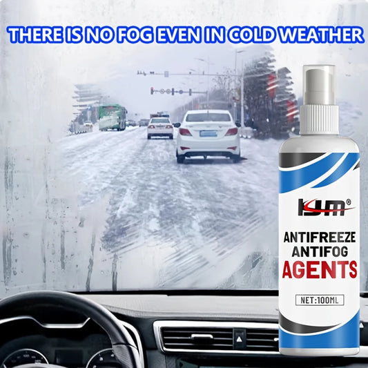 KJM Anti-Freeze & Anti-Fog Spray - Winter Car Glass Defroster, Pre-Mixed Ready-to-Use Formula, Long-Lasting Ice & Fog for, Mirro