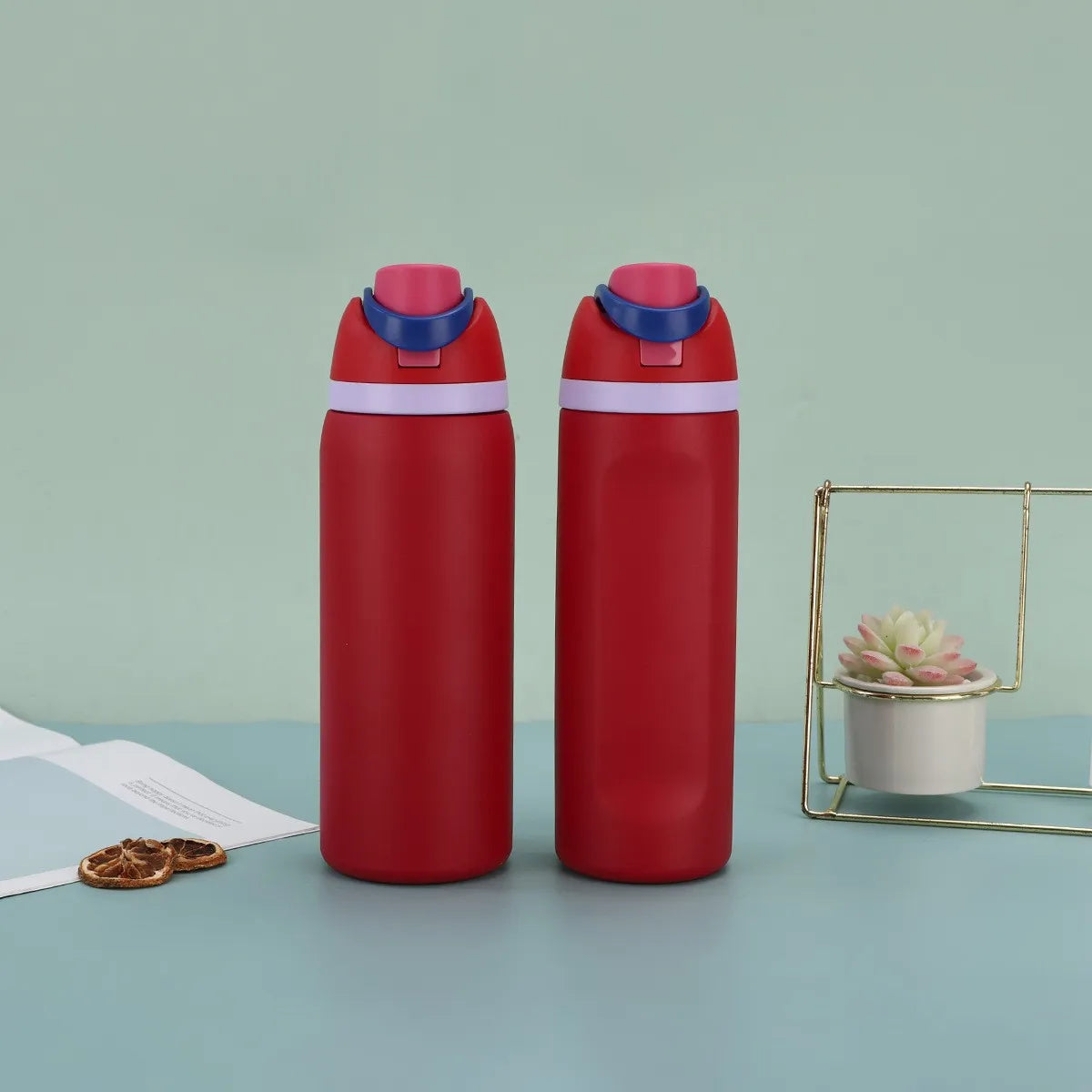 Cross-border Amazon double-lid stainless steel thermos cup outdoor sports fruit cup with high value rope bouncing cup