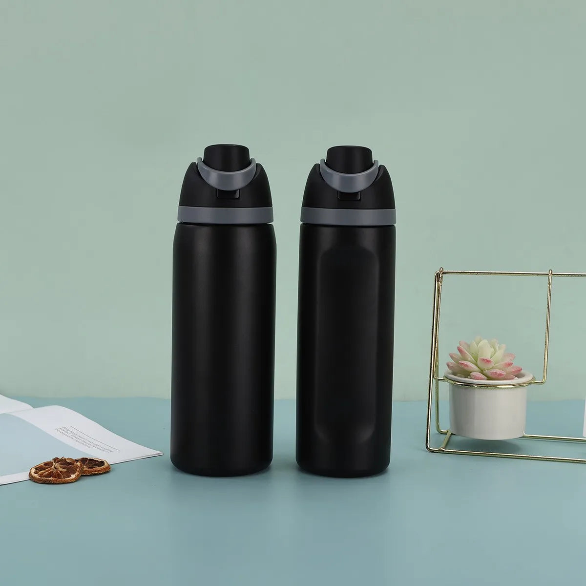 Cross-border Amazon double-lid stainless steel thermos cup outdoor sports fruit cup with high value rope bouncing cup