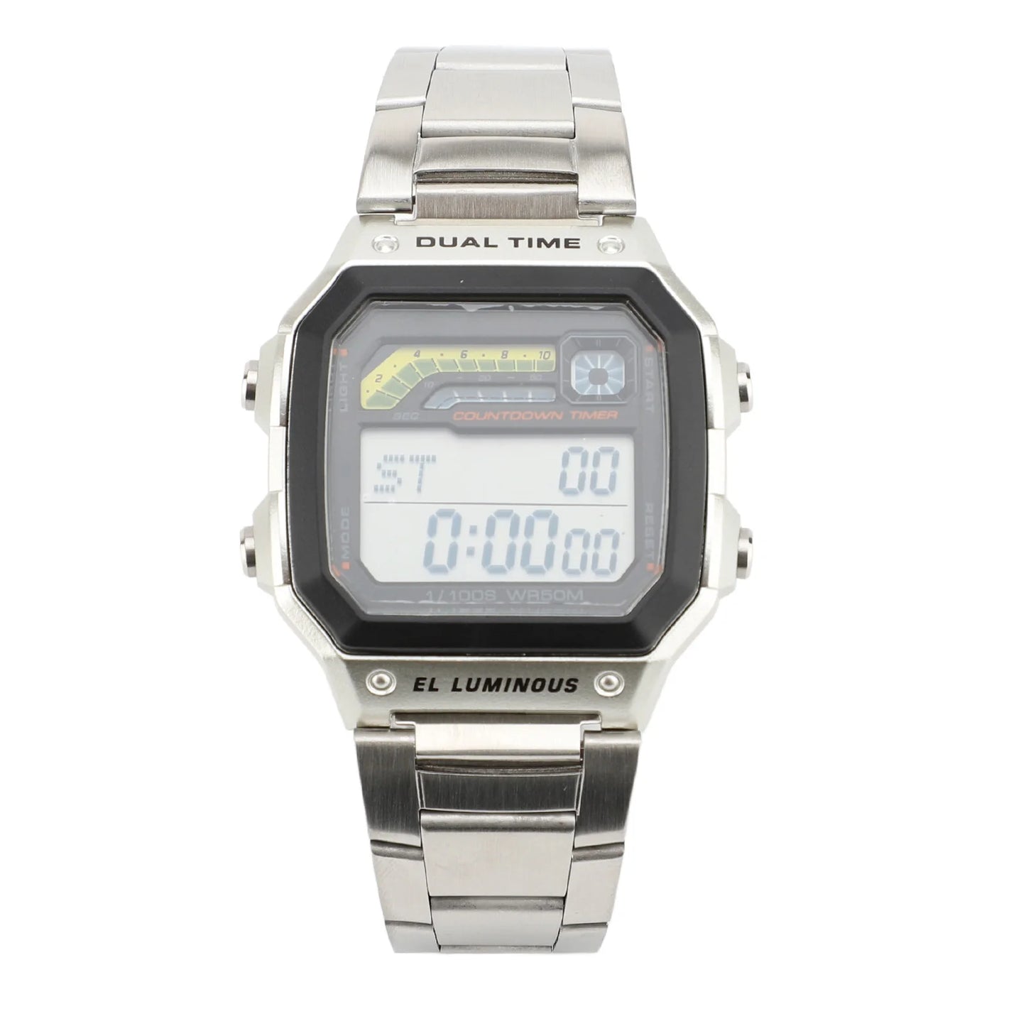 Clearance Deal Digital Sports Watch Outdoor Stainless Steel Strap LED Backlight Digital Display Electronic Watch Luminous