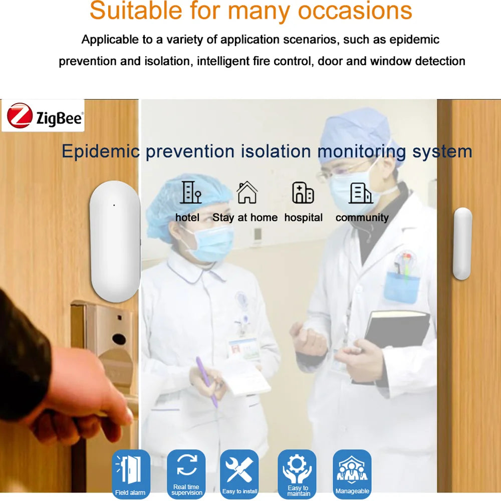 8PACKS Tuya Zigbee Door Sensor Window Detectors Magnetic Sensor Smart Home Security Protection Remote Monitor From APP