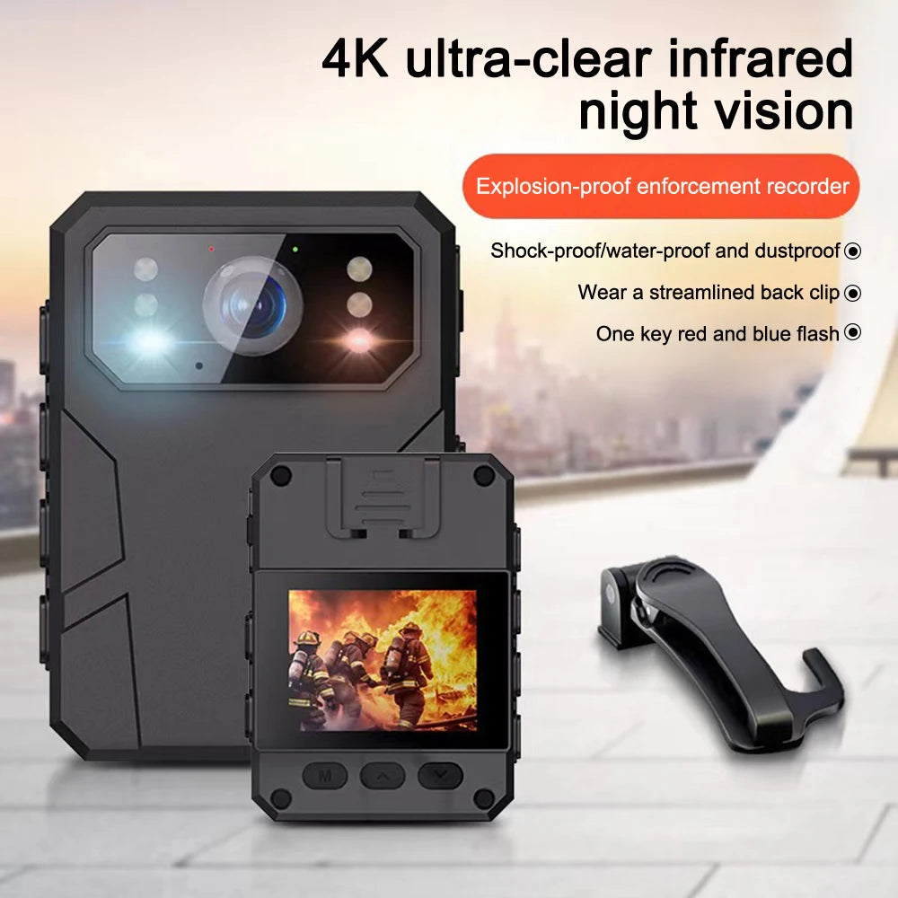 Full 4K HD Body Worn Camera Portable Law Enforcement Recorder Camera Mini Digital Night Vision Bodycam