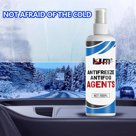KJM Anti-Freeze & Anti-Fog Spray - Winter Car Glass Defroster, Pre-Mixed Ready-to-Use Formula, Long-Lasting Ice & Fog for, Mirro