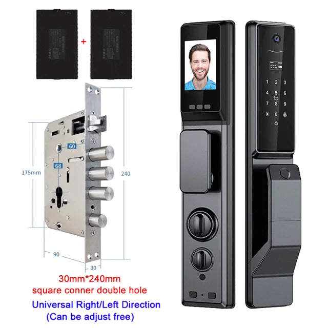 Waterproof Outdoor Smart  Lock Wifi Alexa Tuya APP Aluminium Alloy Material Fingerprint Password Smart Door Lock With Camera