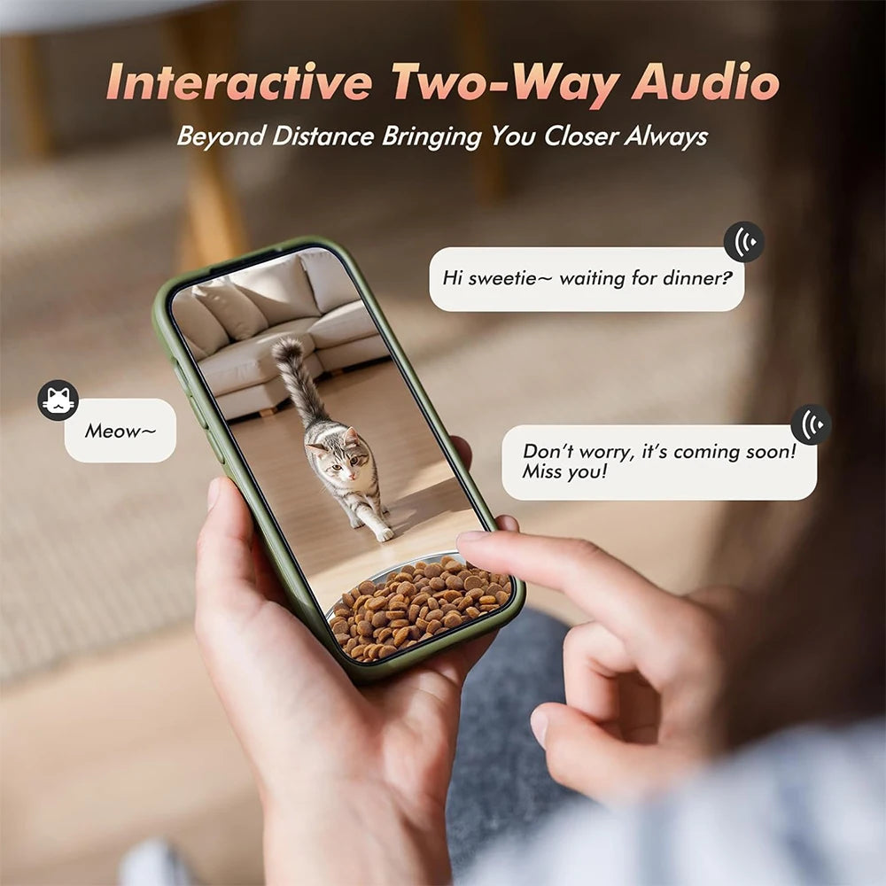 5L Smart Automatic Cat Feeders with 1080P HD Camera 5G WiFi Pet Feeder Tuya APP Control Automatic Cat Dog Food Dispenser Furpipi