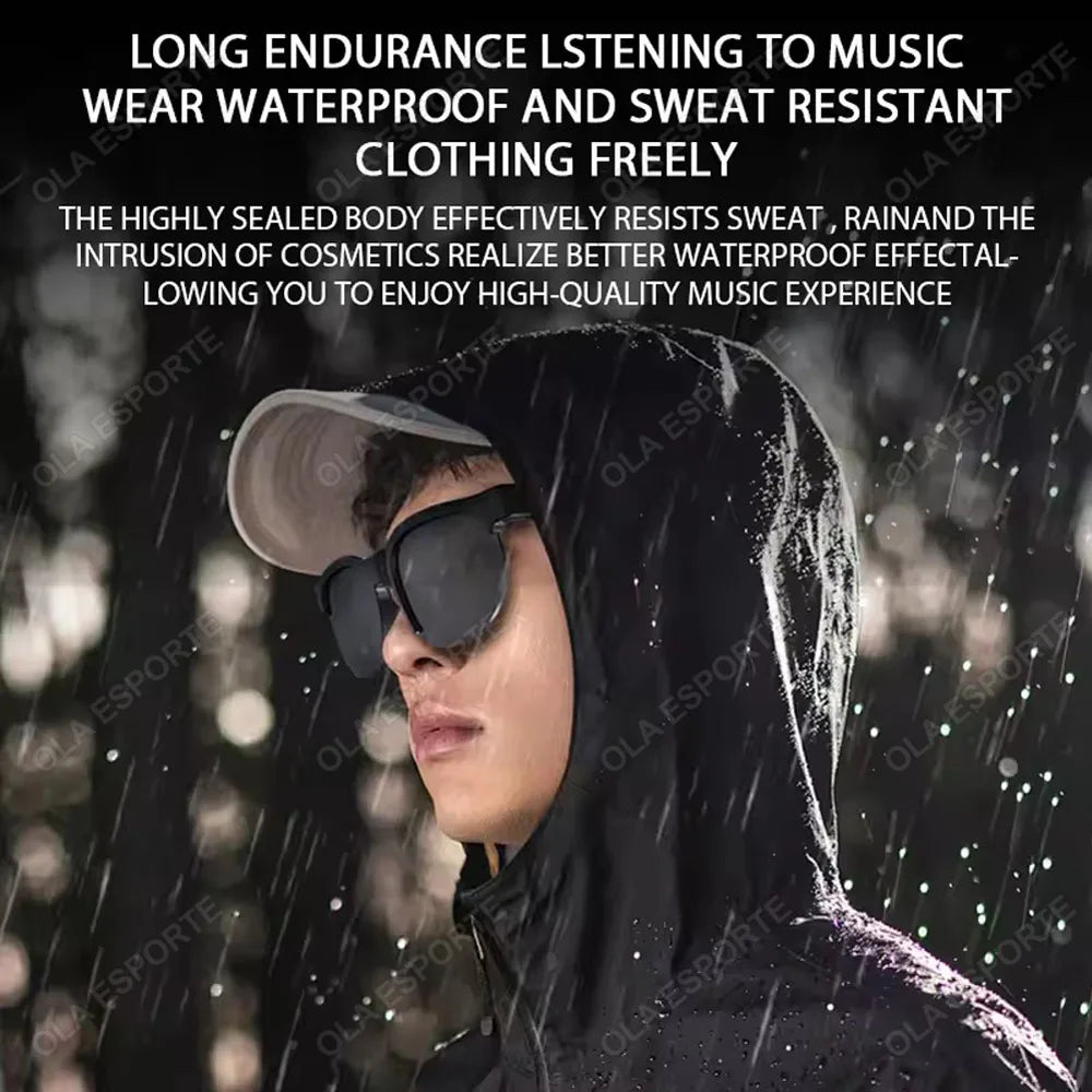 Smart Bluetooth V5.3 Sunglasses Glasses Call Outdoor Sports Headphones HIFI Black Technology Music Glasses UV For Men And Women