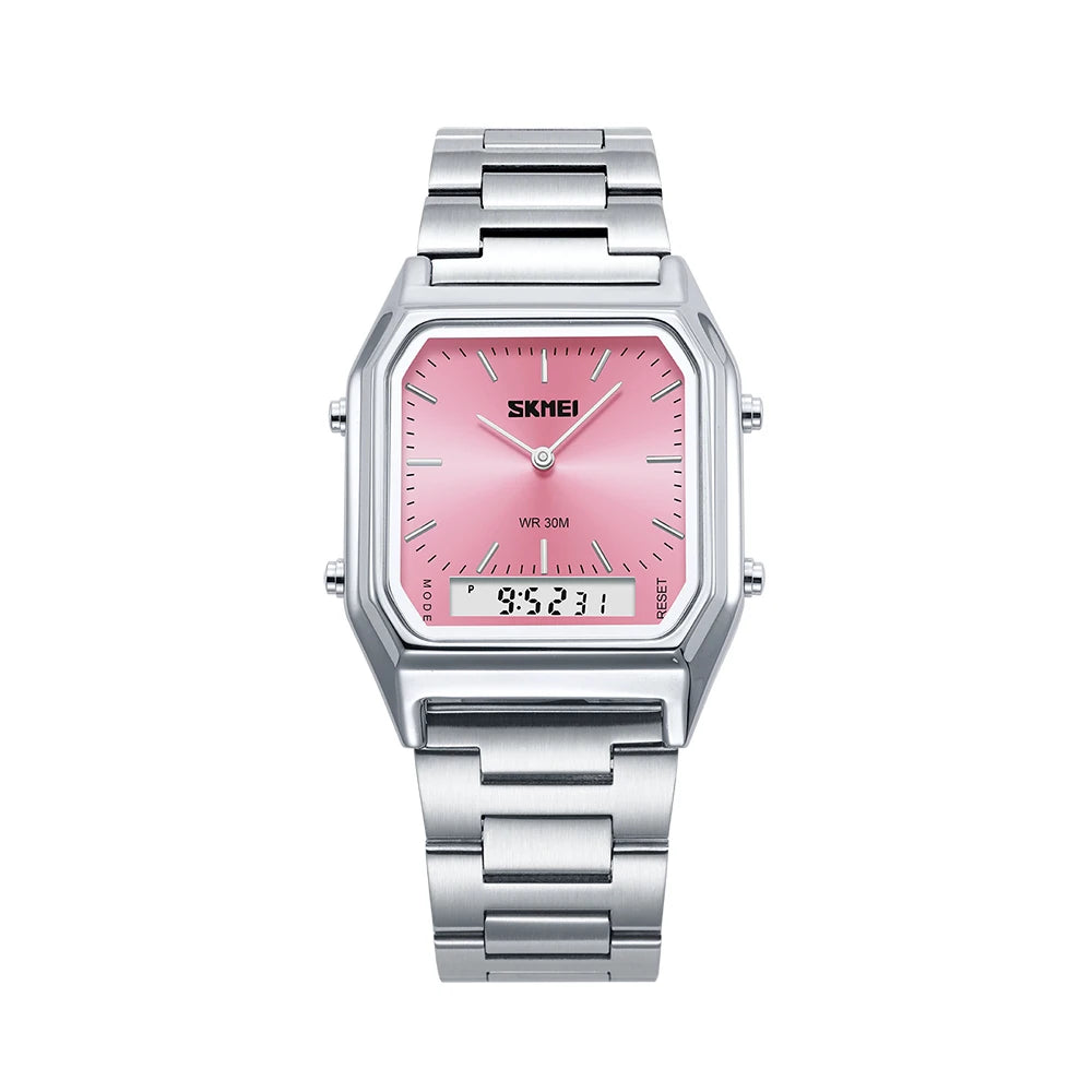 SKMEI Dual Time Display Digital Electronics Watches Luminous Watch For Men Women Students Fashion 3Time Waterproof Wristwatches