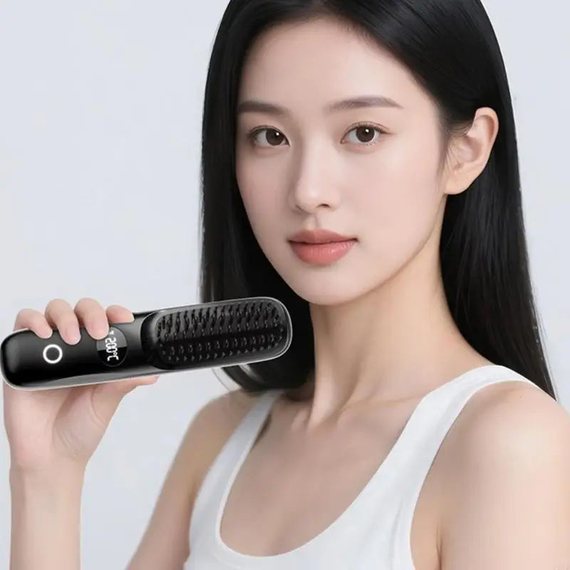 Ceramic Heated Cordless Straightening Comb For Hair Styling Fast Heating Portable Travel Friendly With Multiple Temperature