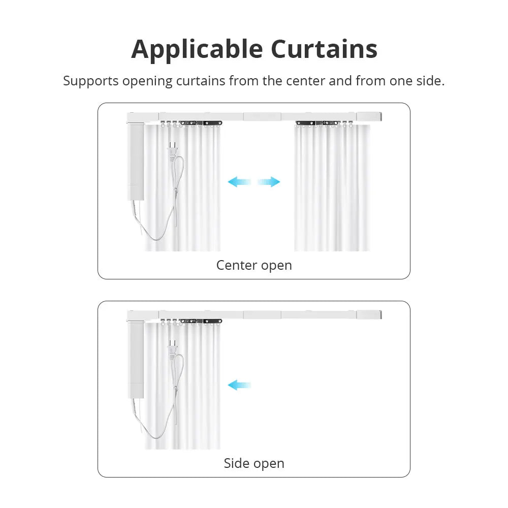 Zemismart Matter Over WiFi Electric Sliding Curtain Track with Smart Motor Support HomeKit SmartThings Alexa Google Home APP