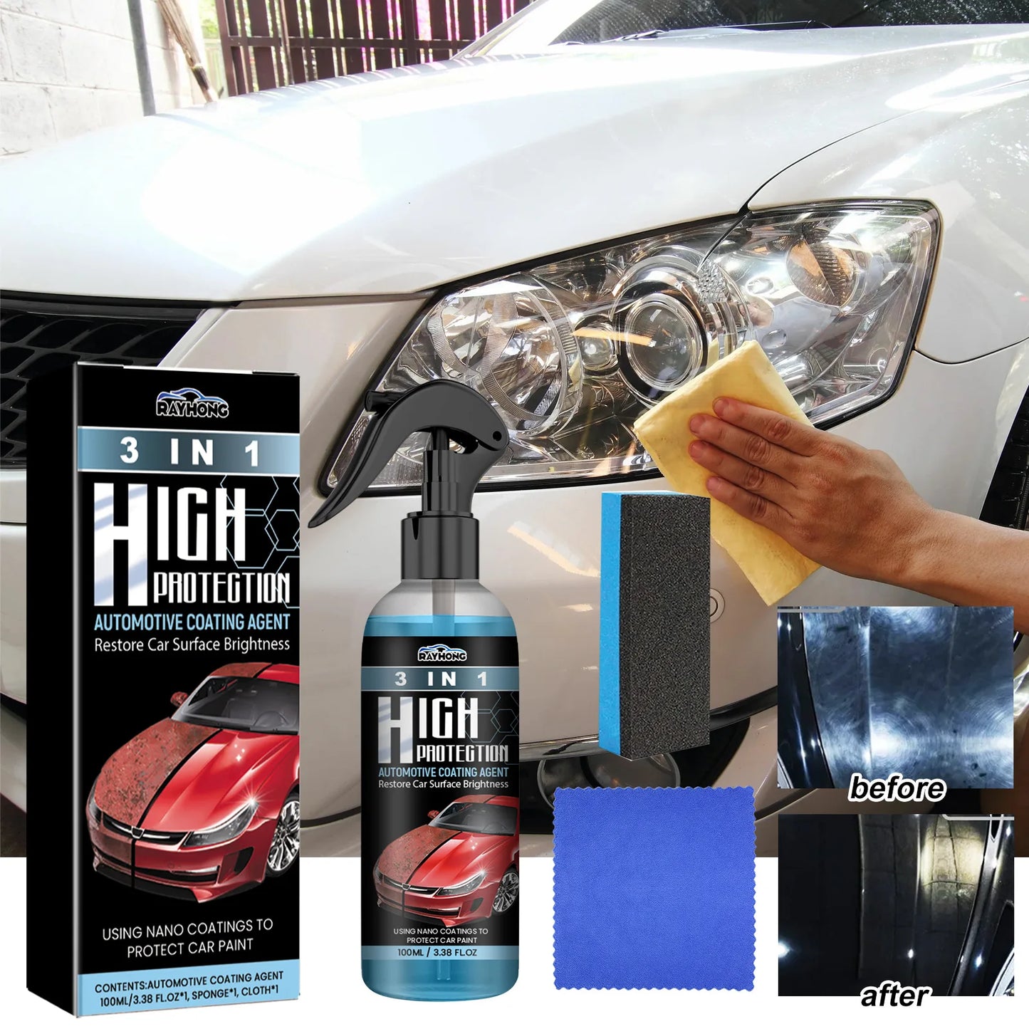 Car Coating Spray Protective Car Eco-friendly Dust Proof Polishing Protection Cleaning Maintenance Nano Coating Agent For Car