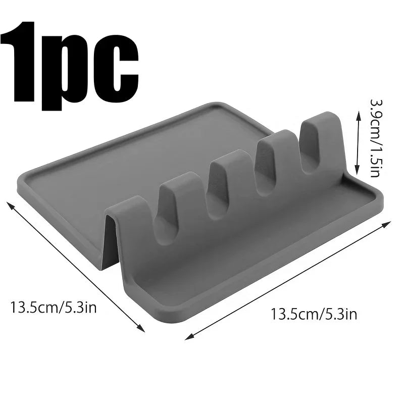 Silicone Tableware Drying Kitchen Utensil Spoon Rest Holders Fork Spatula Multifunctional Shelf Organizer Non-Slip Storage Pad