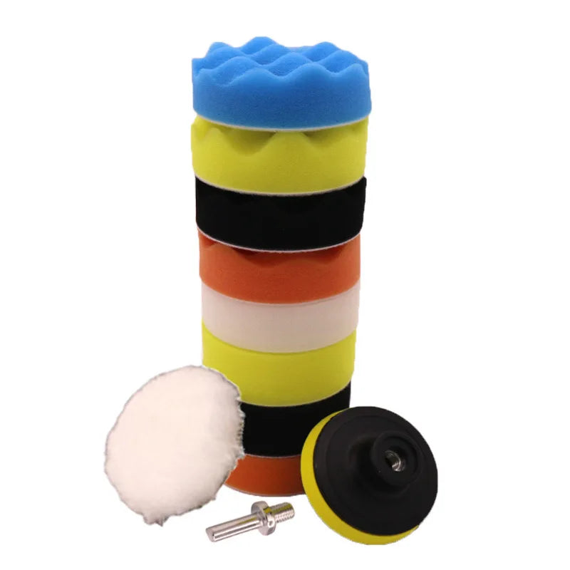 Car Foam Pad Buffer Kit Polishing Sponge Pads Kit Polishing Machine Wax Pads for Auto Motorcycle motor vehicle Removes Scratches